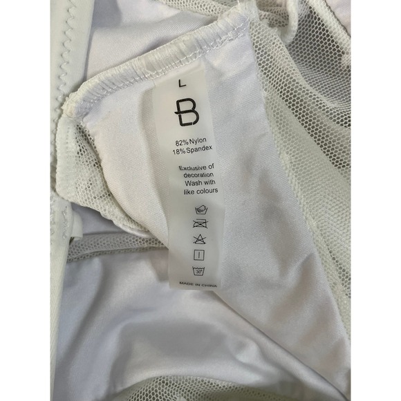 BMJL Womens White Twist Front Mesh One Piece Swimsuit Size L - Picture 4 of 4